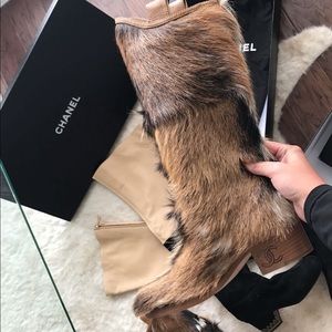 Chanel pony hair cowboy boots BNWT never worn